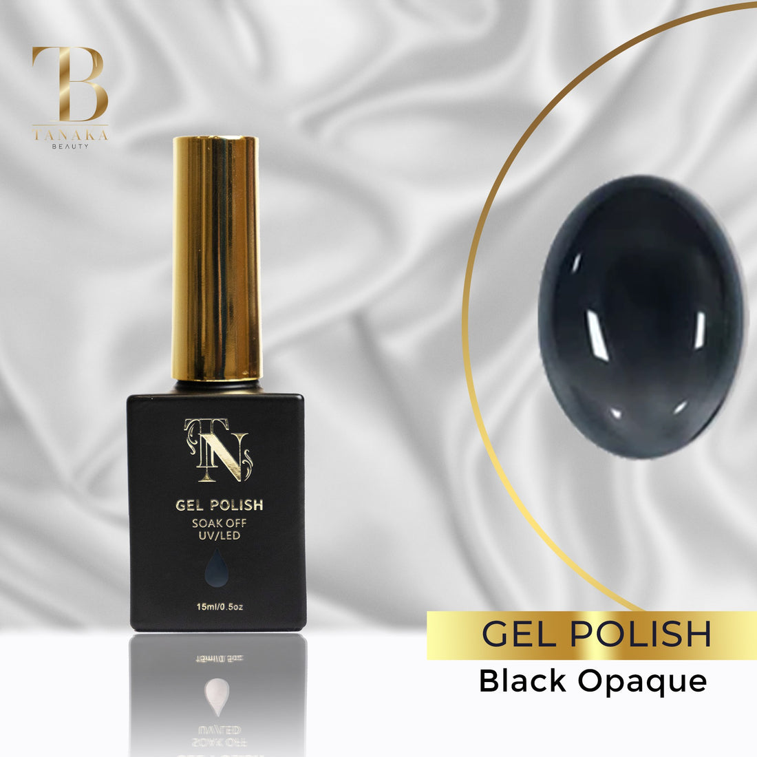 Black Opaque Gel Nail Polish 15ml