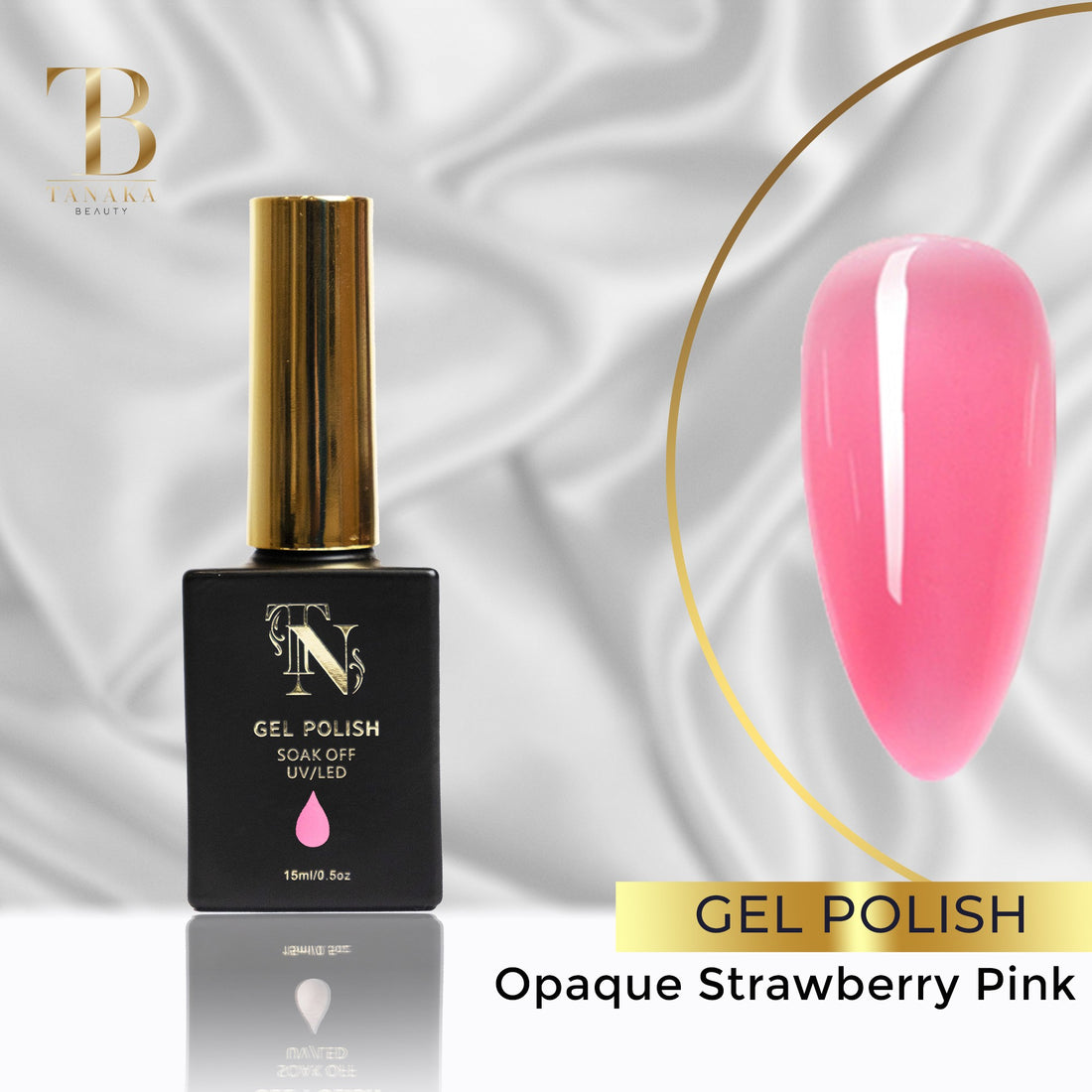 Nail Gel Polish (Opaque Strawberry Pink)