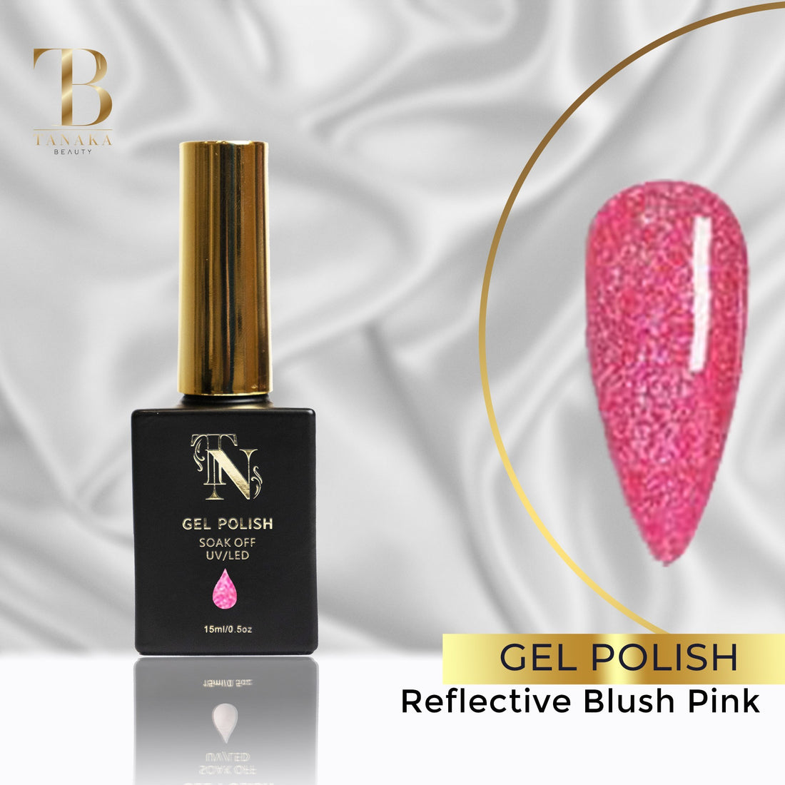 Reflective Blush Pink Gel Nail Polish 15ml