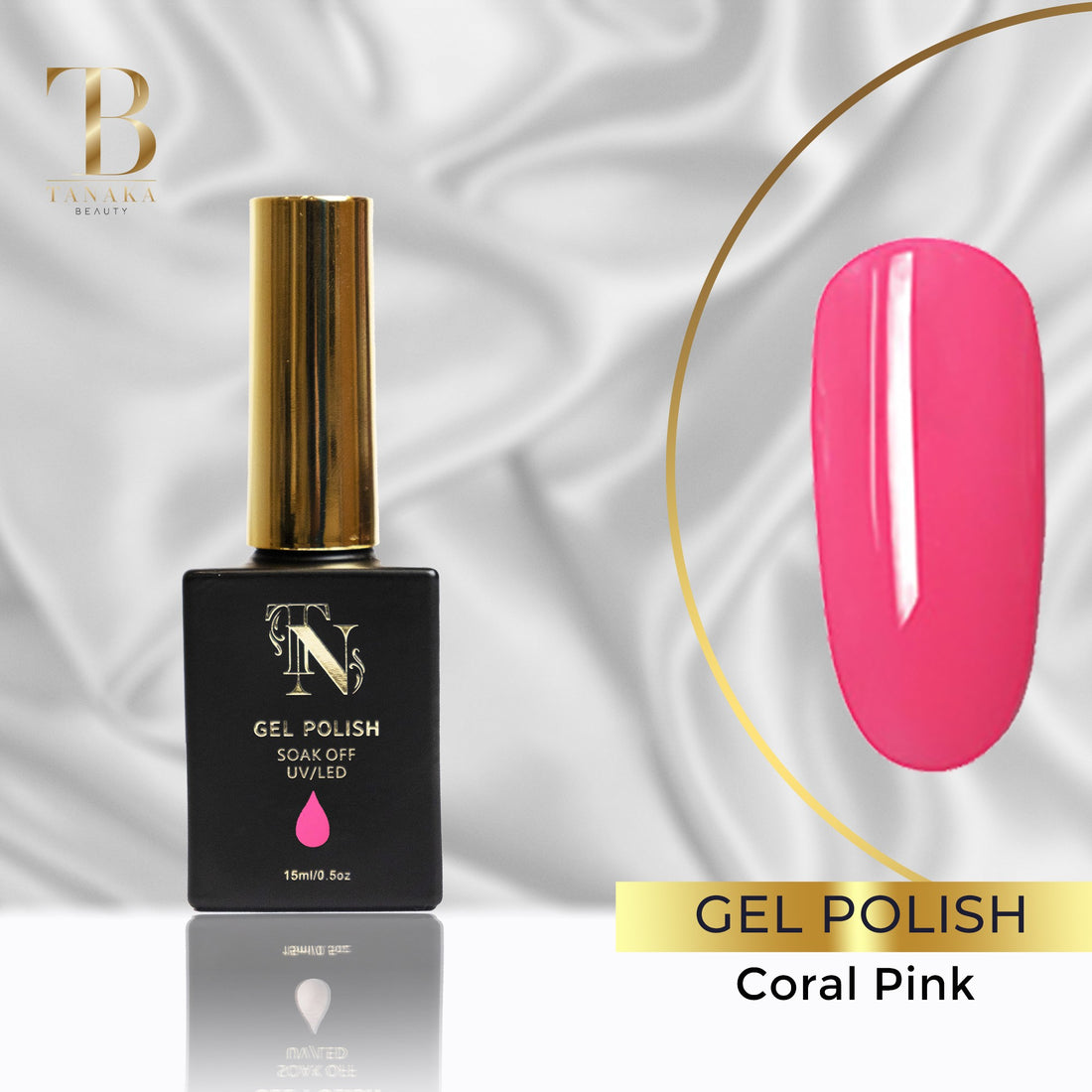 Coral Pink Gel Nail Polish 15ml