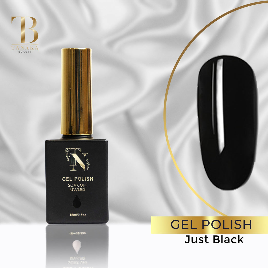 Just Black Gel Nail Polish 15ml