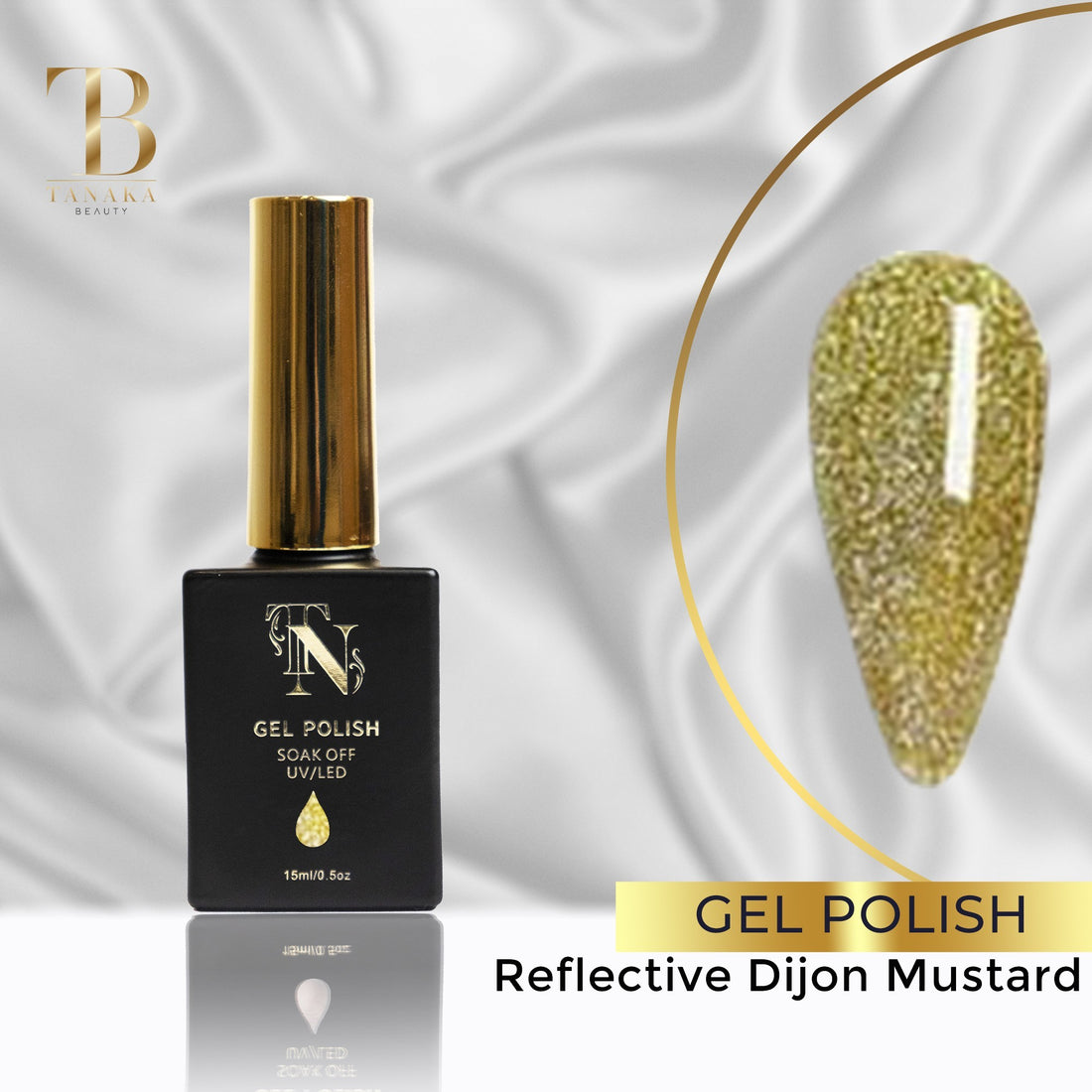 Reflective Dijon Mustard Gel Polish by Tanaka Nails
