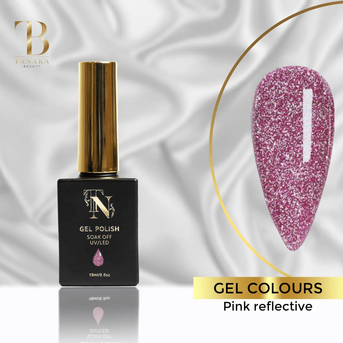 Pink Reflective Gel Nail Polish 15ml