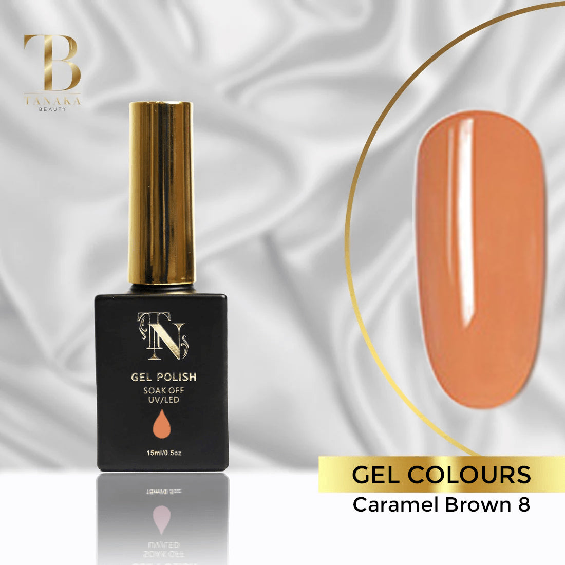Caramel Brown 8 Gel Nail Polish 15ml