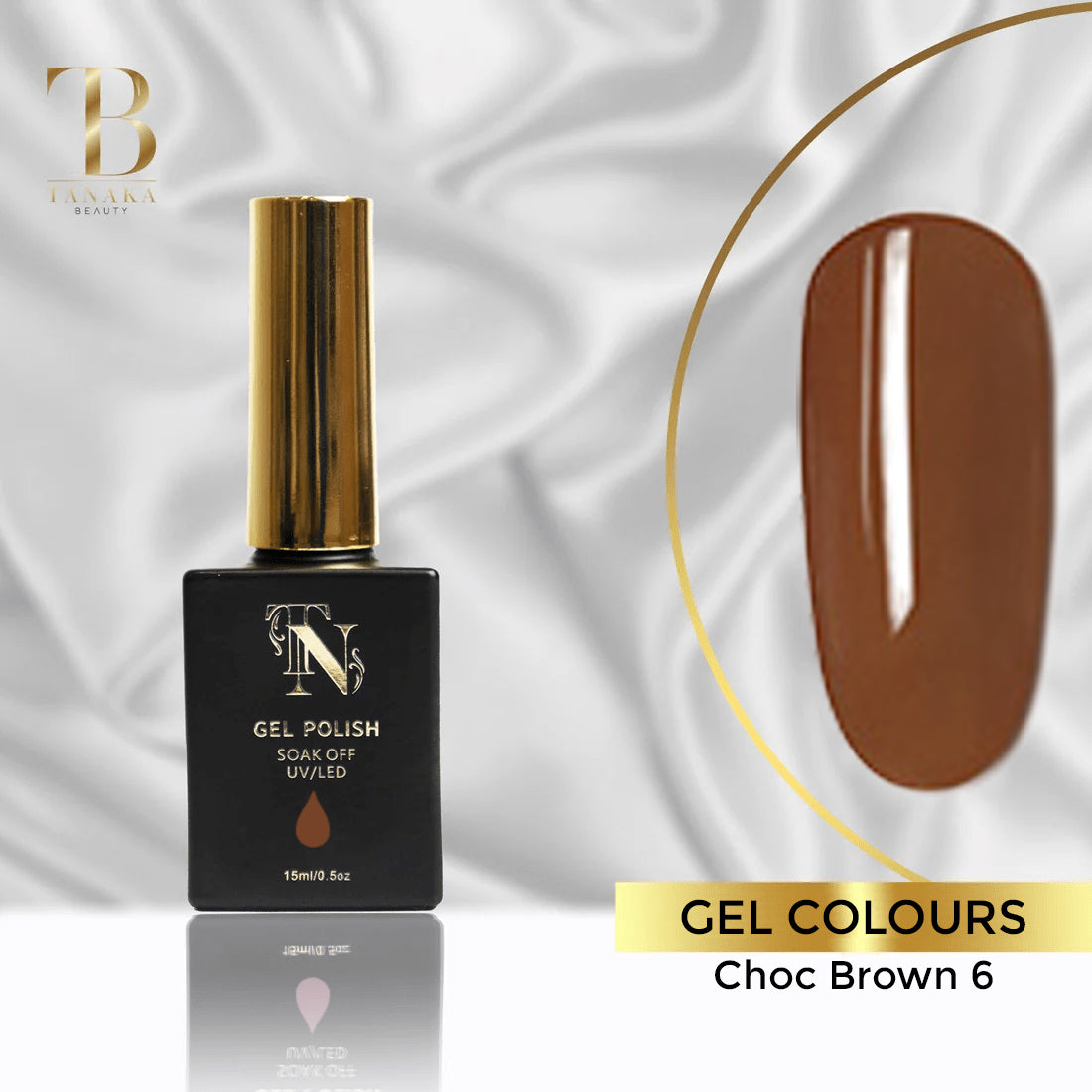 Choc Brown 6 Gel Nail Polish 15ml