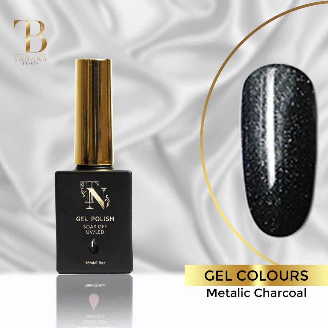 Metalic Charcoal Gel Nail Polish 15ml