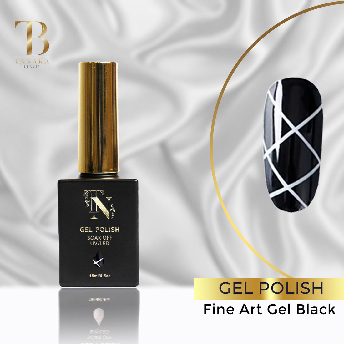 Gel Colors Nail Polish (Fine Art Gel Black) by Tanaka Nails