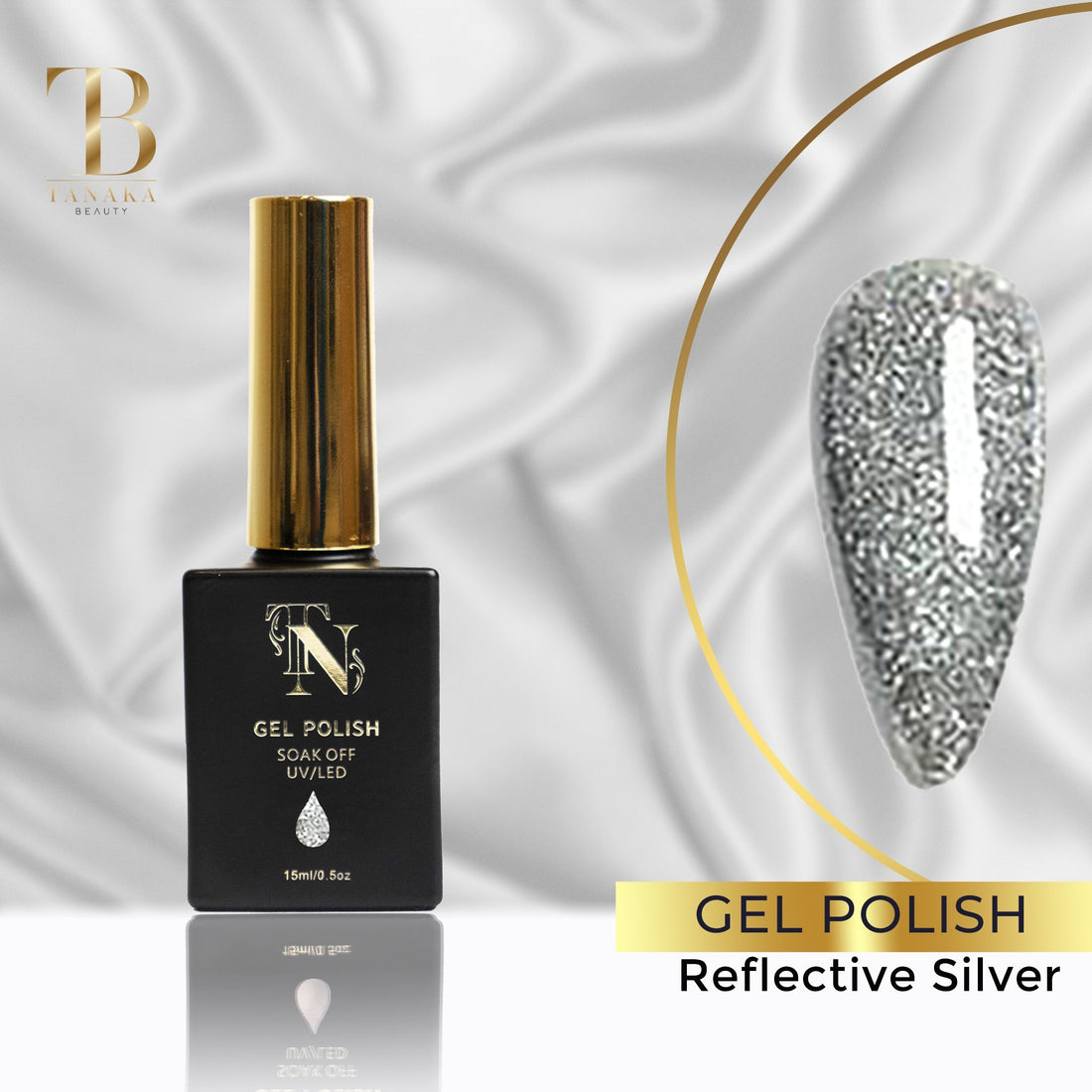 Gel Colors Nail Polish (Reflective Silver) by Tanaka Nails