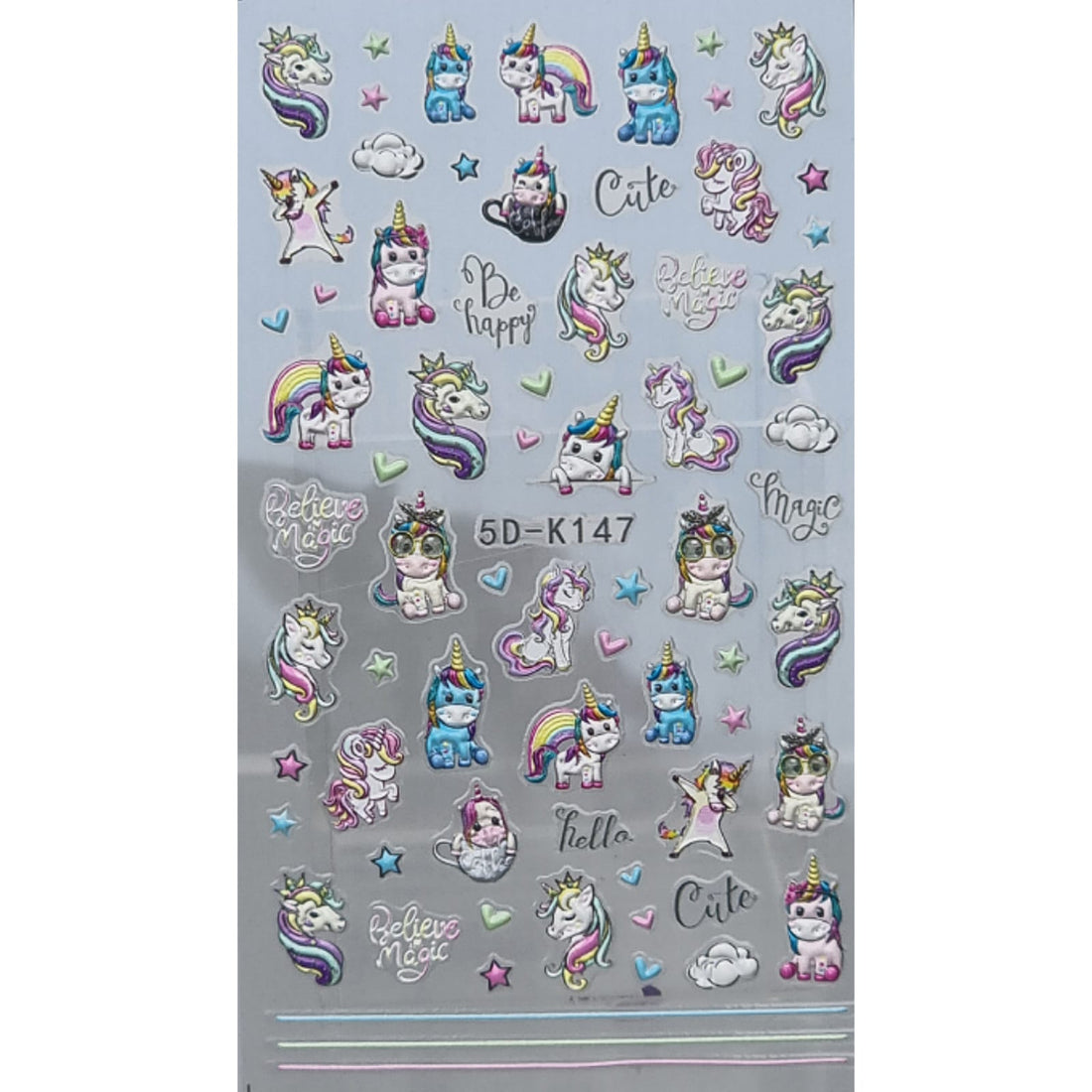 Nail Art Stickers - Unicorns - K147