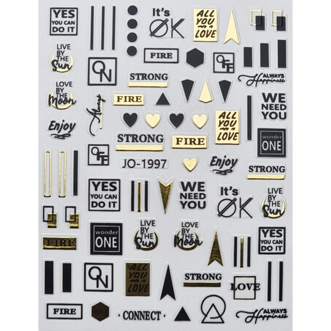 Nail Art Stickers - Words & Shapes - Jo1997